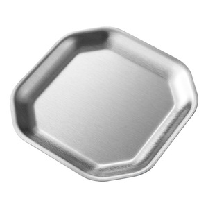 Gold Stainless Steel <b>Square</b> Plates <b>Set</b> Octagonal Design For Party Snacks Dessert Serving Platters - Product Image 2
