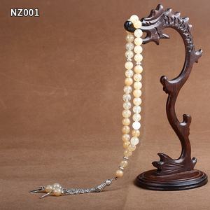 33pc 8mm 크리스탈 마노 유리 묵주 구슬 이슬람 Tasbih 이슬람 팔찌 기도 구슬 - Product Image 4