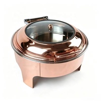 Roségold Edelstahl 6L Rechteckiges Chafing Dish Buffet-Set für Hotels, Restaurants und Küchenausstattung
