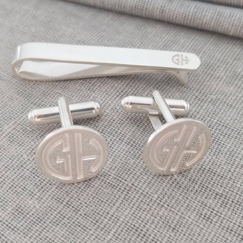 Engraved Stainless Steel Men s Cufflinks