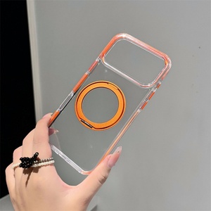เคสโทรศัพท์กันกระแทกแบบแม่เหล็กพร้อมขาตั้งหมุนได้สองสีสำหรับ iPhone 16 15 14, สำหรับ iPhone 17 Pro Max พร้อมขาตั้งวงแหวน 360 องศา - Product Image 5