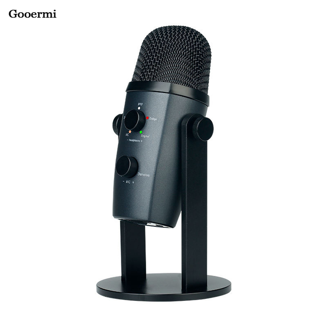 Gooermi-M2 Wired Condenser Microphone Professional Supports Connection One Click Noise Reduction for Recording