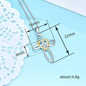 Collana con ciondolo a nodo di cuore per donna, gioielli minimalisti alla moda - Product Image 5
