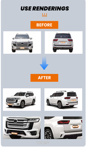 TDCMY Kits de carrosserie de voiture couvercle de phare pare-chocs calandre aileron de feu arrière pour Land Cruiser LC300 GR Kit <span class=keywords><strong>2022</strong></span> - Product Image 4