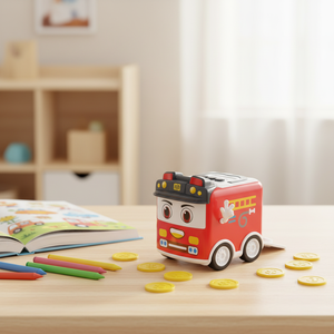 Yeni Gelen ABS Plastik Dört Tekerlekli STEM Eğitici Üç Renkli Ataletli Sesli ve Işıklı Jetonlu Araba - Product Image 3