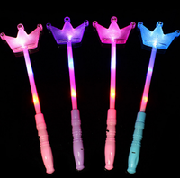 Varita mágica con corona LED intermitente, varita de hada brillante, juguetes para niños, venta al por mayor