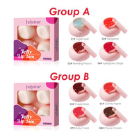 Julystar Maquillage Professionnel – Kit 4 Couleurs Facile à Appliquer – Baume Hydratant et Lissant pour Lèvres et Joues – Rouge à Lèvres Liquide Effet Gelée