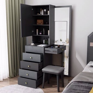 Juego de Dormitorio para Mujer en Color Blanco 2022, Muebles Ahorradores de Espacio, Tocador Multifuncional con Espejo - Product Image 2