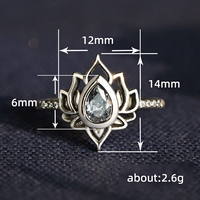 CAOSHI-Bagues en zircon pour femmes/hommes, bijoux fantaisie, plaqué argent, design de fleurs de lotus, multi couleurs, style vintage