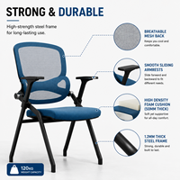 Chaise de bureau ergonomique en maille avec soutien lombaire, hauteur réglable et base pivotante - Confortable pour le bureau, l'atelier et la salle à manger