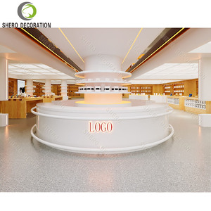 Muebles Modernos para Tienda de Teléfonos, Decoración Duradera, Vitrina de Exhibición para Tienda de Teléfonos con Diseño de Mueble de Pared de Madera - Product Image 1