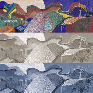 Papel tapiz mural 3D personalizado para <span class=keywords><strong>interior</strong></span>, Paisaje con patrón botánico verde natural, impermeable y antiestático, para el año 22 - Product Image 3