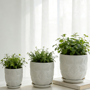 Pot de <span class=keywords><strong>fleurs</strong></span> cylindrique blanc moderne minimaliste de <span class=keywords><strong>grande</strong></span> <span class=keywords><strong>taille</strong></span> avec plateau pour plantation intérieure et extérieure, directement de l'usine chinoise - Product Image 4