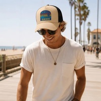 Gorra Trucker Personalizada con Diseño de Palmera, Malla Transpirable, Cierre Ajustable, Estilo Vintage Atardecer DSQ2020, Venta al por Mayor, Fabricante OEM, MOQ Bajo