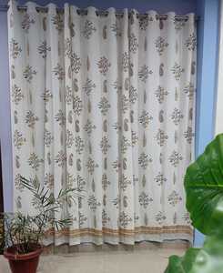 Cortinas de Algodón Estampadas a Mano con Diseño de Olas, Tamaño Perfecto, Ignífugas, Aislantes, Estilo Bohemio para Sala de Estar u Hotel - Product Image 1