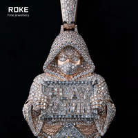 Collier Pendentif Diamant CVD VVS de Laboratoire Or 9K 14K 18K Personnalisé, Breloque Diamant Fantôme pour Hommes et Femmes
