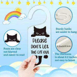 Trasparente acrilico carino gatto casa segno <span class=keywords><strong>negozio</strong></span> di <span class=keywords><strong>animali</strong></span> si prega di non lasciare <span class=keywords><strong>il</strong></span> gatto fuori porta appendiabiti con pellicola - Product Image 2
