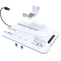 Support vertical PG-P5S020W pour console PS5 Slim, ventilateur de refroidissement pour PS5, station de charge pour manette PS5 avec lumière RVB