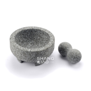 Juego de mortero y Maja de granito de Venta caliente <span class=keywords><strong>Molcajete</strong></span> <span class=keywords><strong>Guacamole</strong></span> Bowl Molinillo de piedra natural - Product Image 4