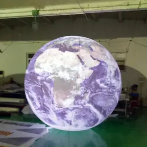 Aangepaste Patroon Grote Maan Ballon Opblaasbare Led Globe Feesten Evenementen Buitendecoratie Grote Helium Ballonnen