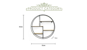 K&B Vente flash Support de pot de fleurs rond en bois noir, <span class=keywords><strong>étagère</strong></span> <span class=keywords><strong>murale</strong></span> flottante suspendue pour la décoration de la maison - Product Image 2