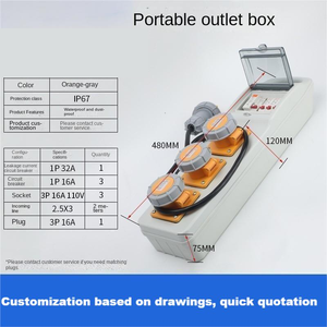 IP67 110V Portable Distribution Box Industrial 32A RCD+MCB Protection 3x16A <b>Socket</b> for Workshop - Product Image 2