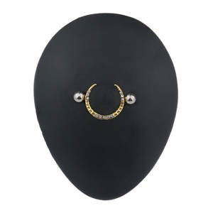 Pezón de cristal de acero inoxidable, joyería perforada, PVD, pezón Sexy, joyería perforada, anillo de pecho para mujer - Product Image 5