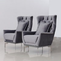 Ensemble de canapés de salon rétro américain haut de gamme Design moderne avec boucle canapés tissu droit pour hôtels meubles de salon