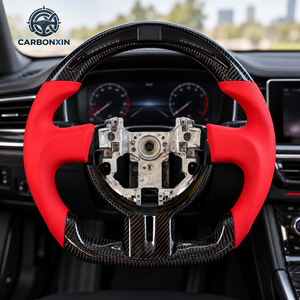 Volante Deportivo de Fibra de Carbono Forjado Rojo con Fondo Plano para Toyota 86 GR GT GT86 Subaru BRZ 2012 2013 2014 2015 2017 2020 2023 - Product Image 4