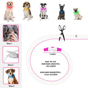 Personalizado Shearable Recargable Luminoso LED <span class=keywords><strong>Collar</strong></span> de Mascota Seguridad Nocturna TPU Brillante Light up LED <span class=keywords><strong>Collar</strong></span> de Perro - Product Image 4