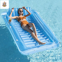 NOVA Flotteur gonflable en PVC pour piscine, pour adultes - Oreiller amovible et dossier inclinable
