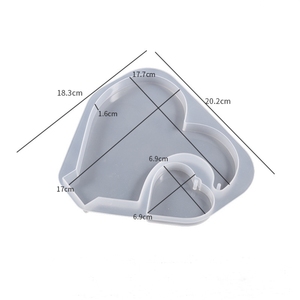 DIY pegamento resina grande en forma de corazón pequeño en forma de corazón colgante marco de fotos base de exhibición molde de silicona - Product Image 5
