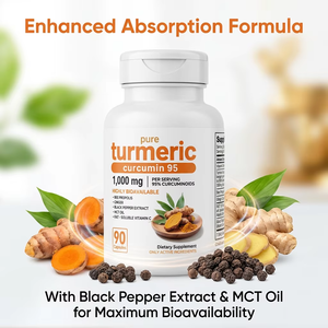 Cápsulas de Cúrcuma y Curcumina Personalizadas de Fábrica ODM para el Apoyo a la Salud Cardiovascular y Cerebral, Sin OMG, Marca Privada - Product Image 1