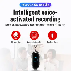Mini enregistreur vocal activé par la voix avec réduction de bruit HD, 20 heures d'enregistrement, stockage de 4 Go à 32 Go, enregistreur sonore lecteur MP3 - Product Image 4