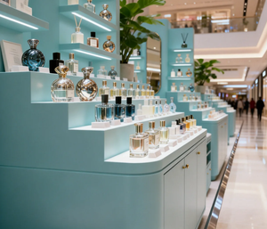 <span class=keywords><strong>Kiosque</strong></span> d'exposition de parfums sur mesure pour centre commercial |   Stand de présentation pour huiles parfumées et cosmétiques, solution clé en main tout-en-un - Product Image 3