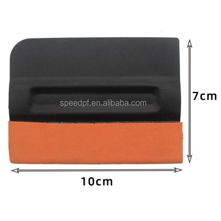 Durable black & orange 7*10cm car body vinyl wrap tool magnete tergipavimento in gomma con tessuto scamosciato