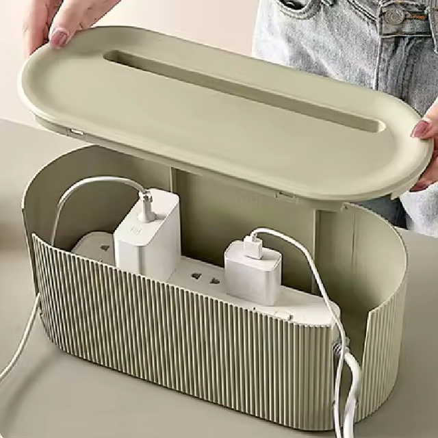 Multi-Functional Plastic Power Strip Storage Box for Data Cables and Wire Plugboard Organization with Durable Large Capacity