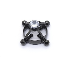 BDSM sin perforación Metal diamante venta al por mayor redondo Acero inoxidable pezón abrazaderas juguetes sexuales ajustable pezón abrazadera - Product Image 3