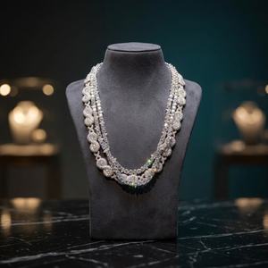 Collar de Lujo para Mujer con Corte Brillante Redondo, Micro Pavé y Engaste de Garras, Joyería para Fiesta, Boda o Estilo Hip Hop - Product Image 3