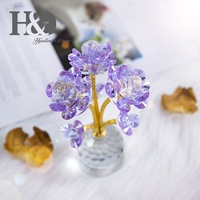Décoration florale en verre cristal pour la Saint-Valentin et le Qixi Festival – Cadeau créatif et romantique pour bureau/coiffeuse