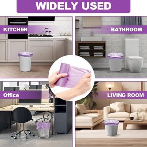 หัวหม่าเหิงชุนถุงขยะมีกลิ่นหอมแบบมีเชือกรูดสีม่วงแบบพกพา 30 ชิ้น หนาและทนทาน เหมาะสำหรับห้องครัว ห้องน้ำ ห้องนอน - Product Image 4