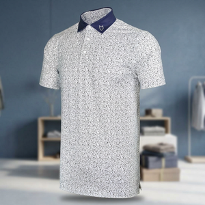 Chemise de golf pour homme Handee, 6 couleurs, respirante, 100% polyester, tricotée, imprimée par sublimation, col marine - Product Image 3