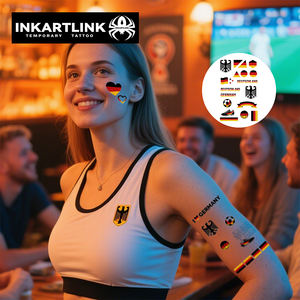 Tatouages Temporaires Imperméables pour Supporters de Football 2026 – Art Corporel avec Drapeau <span class=keywords><strong>Aigle</strong></span> – 3 Feuilles pour Adultes et Enfants – Autocollants de Supporters Allemagne - Product Image 2
