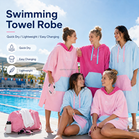 Poncho en tissu éponge pour adultes et enfants, séchage rapide, robe de bain facile à changer pour la natation, le surf et la plage