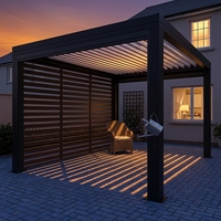 Pergola Bioclimatique Motorisée en Aluminium Sweet Home avec Toit Rétractable à Lames Orientables, Abri Extérieur Étanche Anti-UV