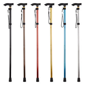 Bastón para caminar ajustable plegable de base cuádruple pequeño con luz LED - Product Image 4