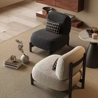 Chaise moderne de loisirs pour hôtel au design nordique Mobilier de salon Chaise canapé simple en tissu avec cadre en bois Chaise d'appoint