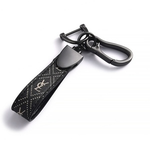 Llavero de tela retro moderno con gancho metálico para coche/motocicleta y logotipo personalizado - Product Image 2