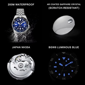 CADISEN, nuevos relojes de pulsera mecánicos luminosos para hombre, bisel de cerámica, correa de cristal de zafiro, reloj automático para hombre, reloj Masculino - Product Image 4