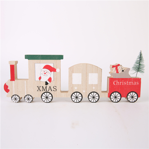 ขายส่งซานตาคลอสรถไฟตกแต่งคริสต์มาสSanta Clausไม้ตกแต่งรถขนาดเล็ก - Product Image 2